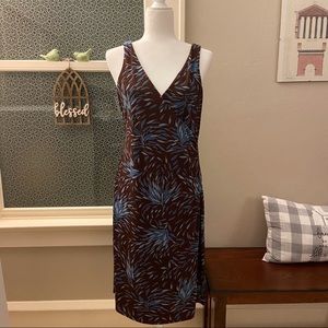 NWT Jane Street Boutique Brown/Blue V-neck Dress 8